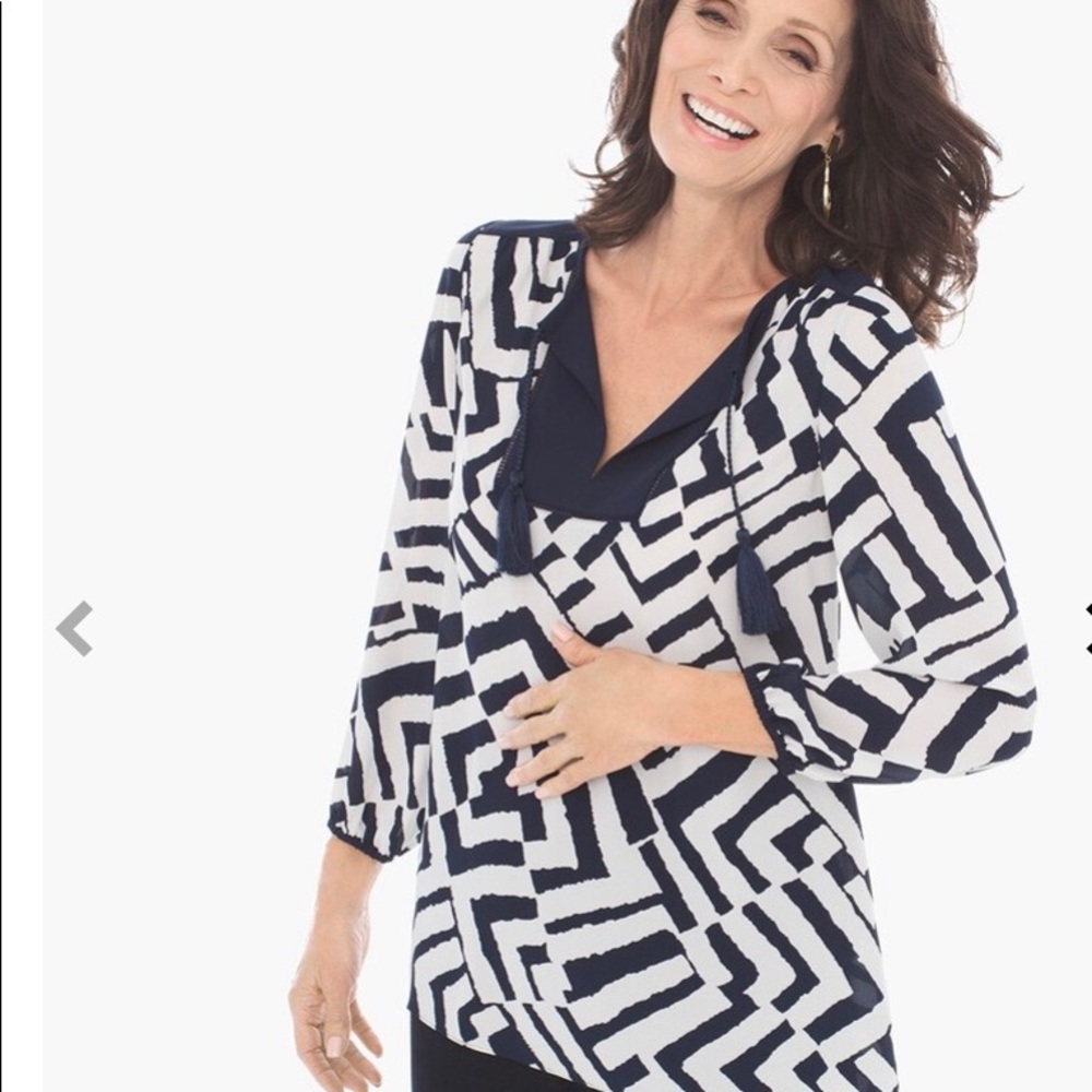 Chico’s Travelers Peasant blouse 16 Chico’s 3